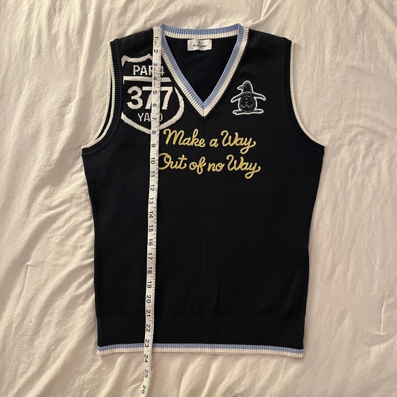 Munsingwear navy blue knit sweater vest - women's large - Picture 5 of 5